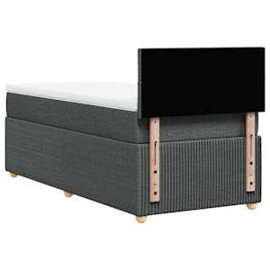 Box spring postel s matrací tmavě šedá 100 x 200 cm textil - obrázek 6