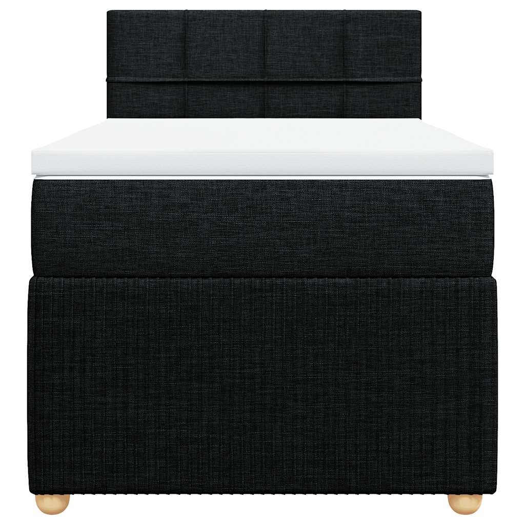 vidaXL Boxspring met matras stof zwart 100x200 cm, foto 4