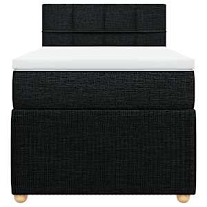Box spring postel s matrací černá 100 x 200 cm textil - obrázek 4