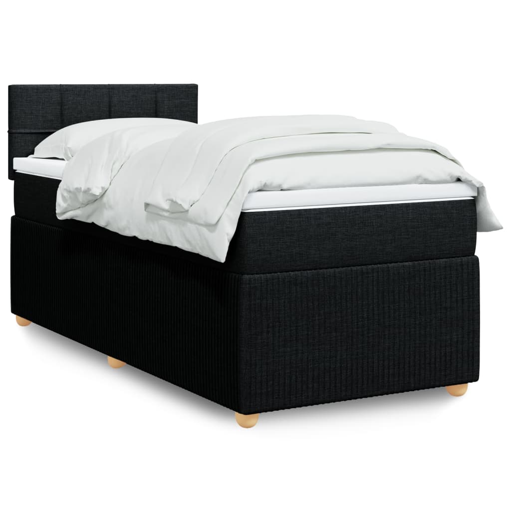 Boxspringbett mit Matratze Schwarz 100×200 cm Stoff