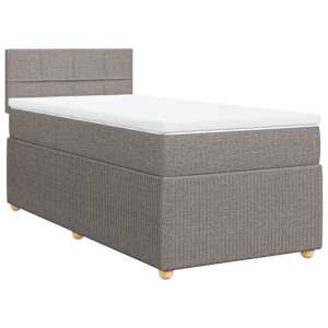 Box spring postel s matrací taupe 100 x 200 cm textil - obrázek 2