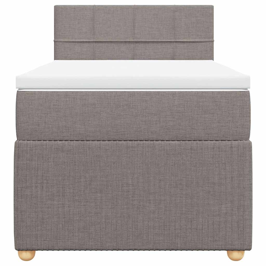 vidaXL Boxspring met matras stof taupe 100x200 cm, foto 4