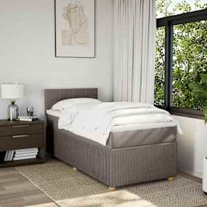 Box spring postel s matrací taupe 100 x 200 cm textil - obrázek 3