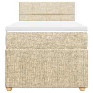 Box spring postel s matrací krémová 100 x 200 cm textil - obrázek 4