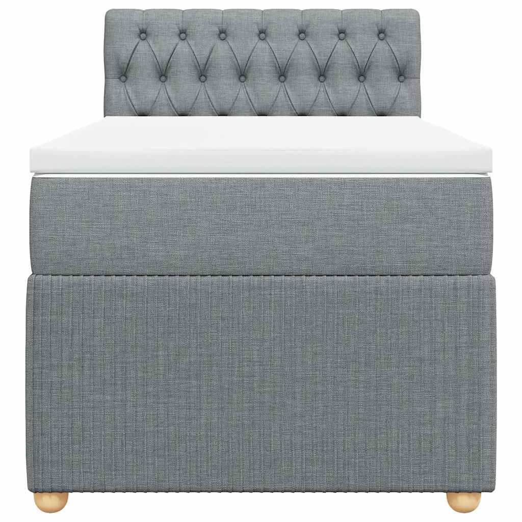 vidaXL Boxspring met matras stof lichtgrijs 100x200 cm grijs, foto 4
