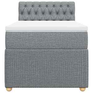 Box spring postel s matrací světle šedý 100 x 200 cm textil - obrázek 4