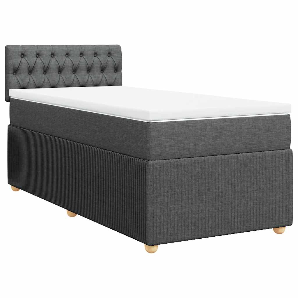 vidaXL Boxspring met matras stof donkergrijs 100x200 cm grijs, foto 3