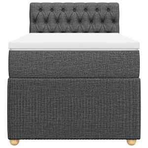 Box spring postel s matrací tmavě šedá 100 x 200 cm textil - obrázek 4