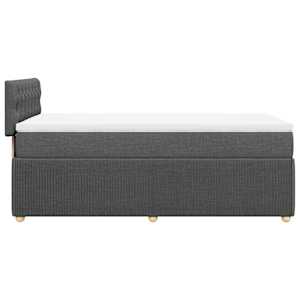 Box spring postel s matrací tmavě šedá 100 x 200 cm textil - obrázek 5