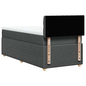 Box spring postel s matrací tmavě šedá 100 x 200 cm textil - obrázek 6