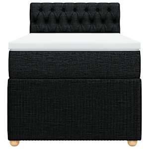Box spring postel s matrací černá 100 x 200 cm textil - obrázek 4
