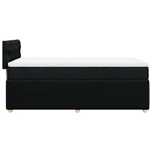 Box spring postel s matrací černá 100 x 200 cm textil - obrázek 5