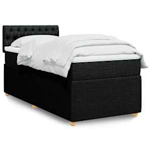 Box spring postel s matrací černá 100 x 200 cm textil - obrázek 1
