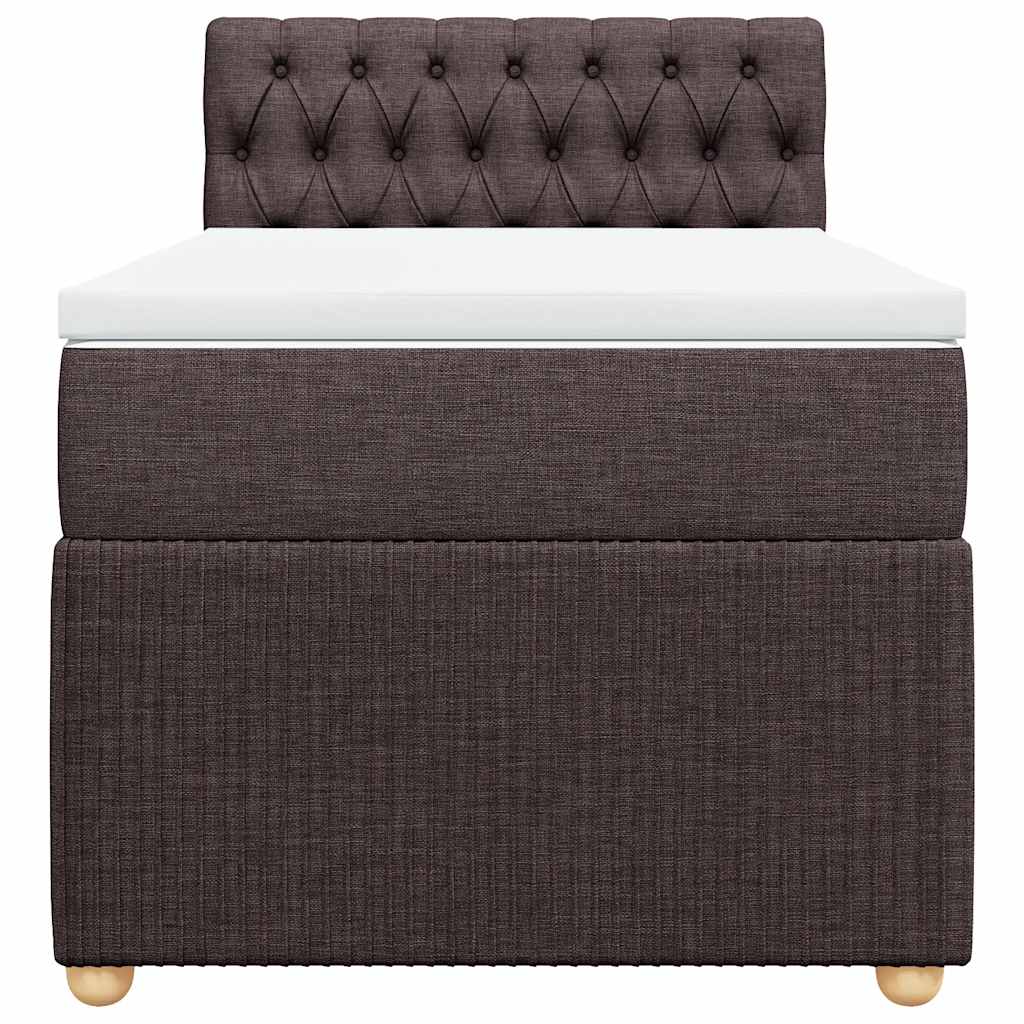 vidaXL Boxspring met matras stof donkerbruin 100x200 cm bruin, foto 4
