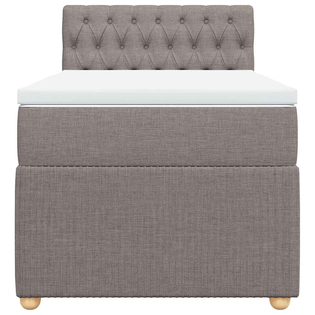 vidaXL Boxspring met matras stof taupe 100x200 cm, foto 4