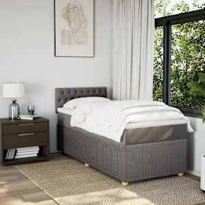 Box spring postel s matrací taupe 100 x 200 cm textil - obrázek 3