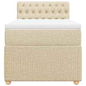 Box spring postel s matrací krémová 100 x 200 cm textil - obrázek 4