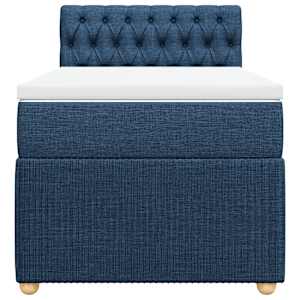 Box spring postel s matrací modrá 100 x 200 cm textil - obrázek 4
