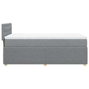 Box spring postel s matrací světle šedý 100 x 200 cm textil - obrázek 5