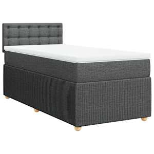 Box spring postel s matrací tmavě šedá 100 x 200 cm textil - obrázek 2
