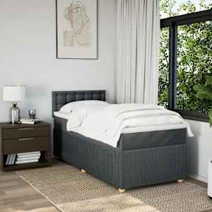 Box spring postel s matrací tmavě šedá 100 x 200 cm textil - obrázek 3