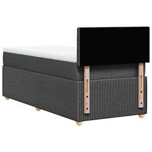 Box spring postel s matrací tmavě šedá 100 x 200 cm textil - obrázek 6