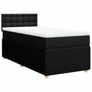 Box spring postel s matrací černá 100 x 200 cm textil - obrázek 2