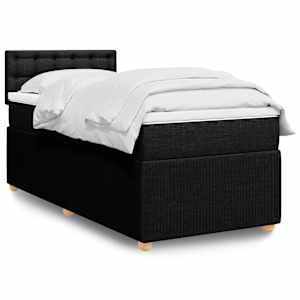 Box spring postel s matrací černá 100 x 200 cm textil - obrázek 1