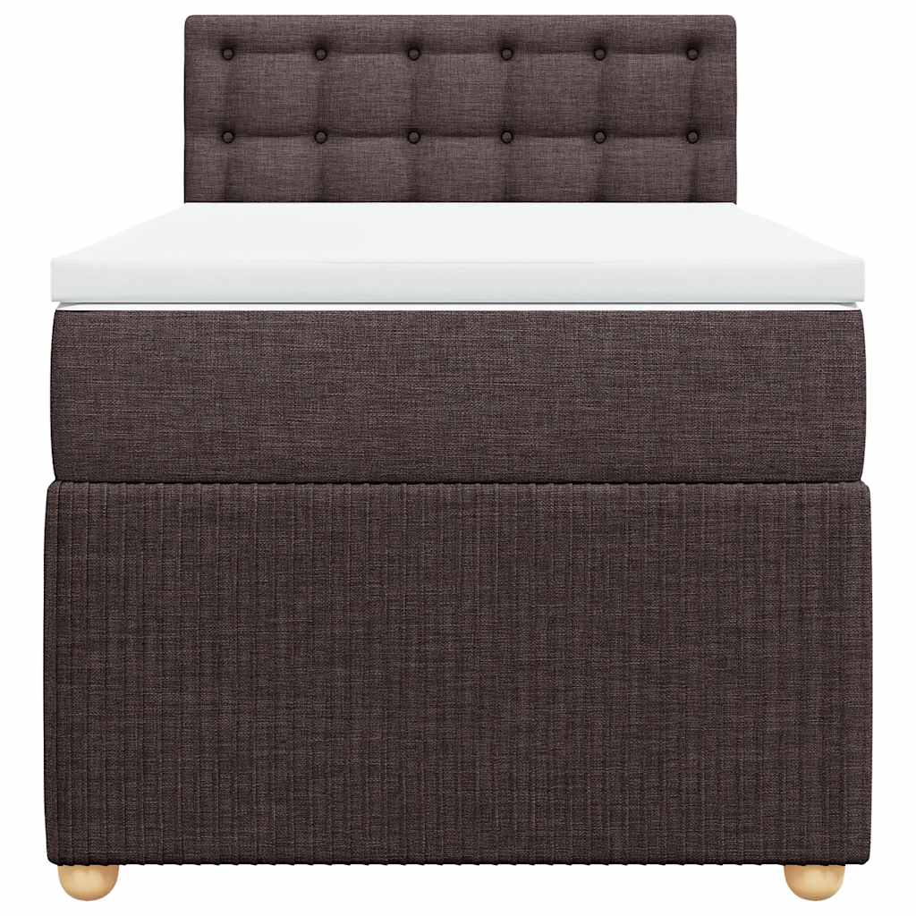 vidaXL Boxspring met matras stof donkerbruin 100x200 cm bruin, foto 4