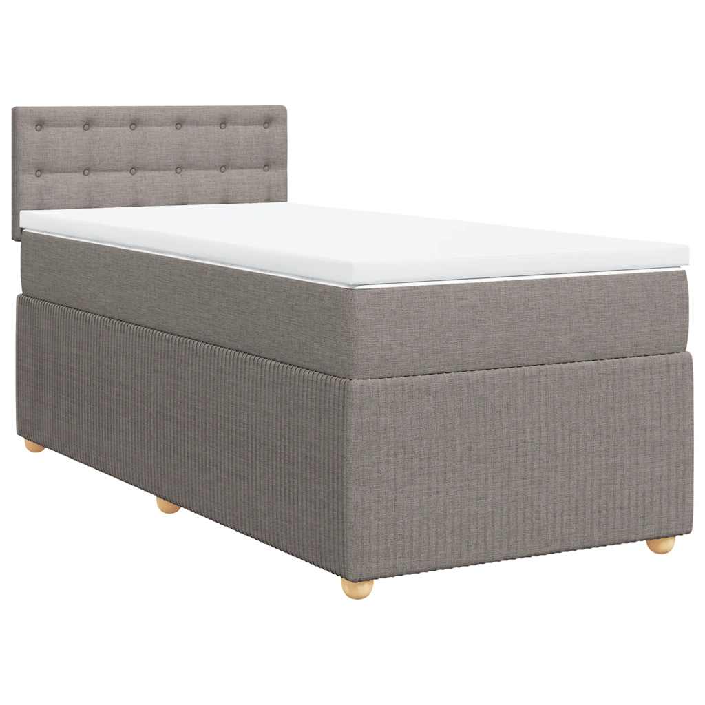 vidaXL Boxspring met matras stof taupe 100x200 cm, foto 3