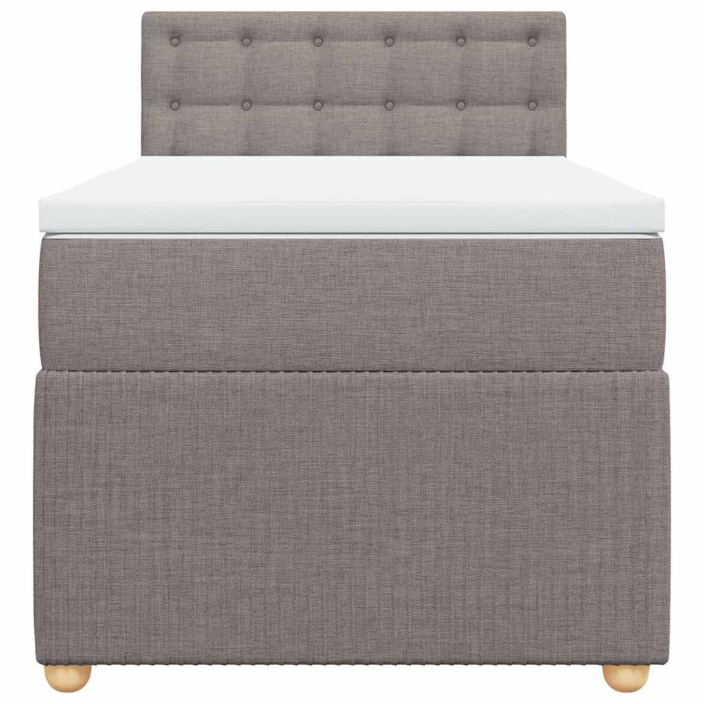 vidaXL Boxspring met matras stof taupe 100x200 cm, foto 4