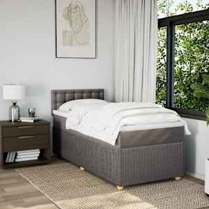 Box spring postel s matrací taupe 100 x 200 cm textil - obrázek 3