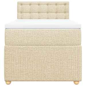 Box spring postel s matrací krémová 100 x 200 cm textil - obrázek 4