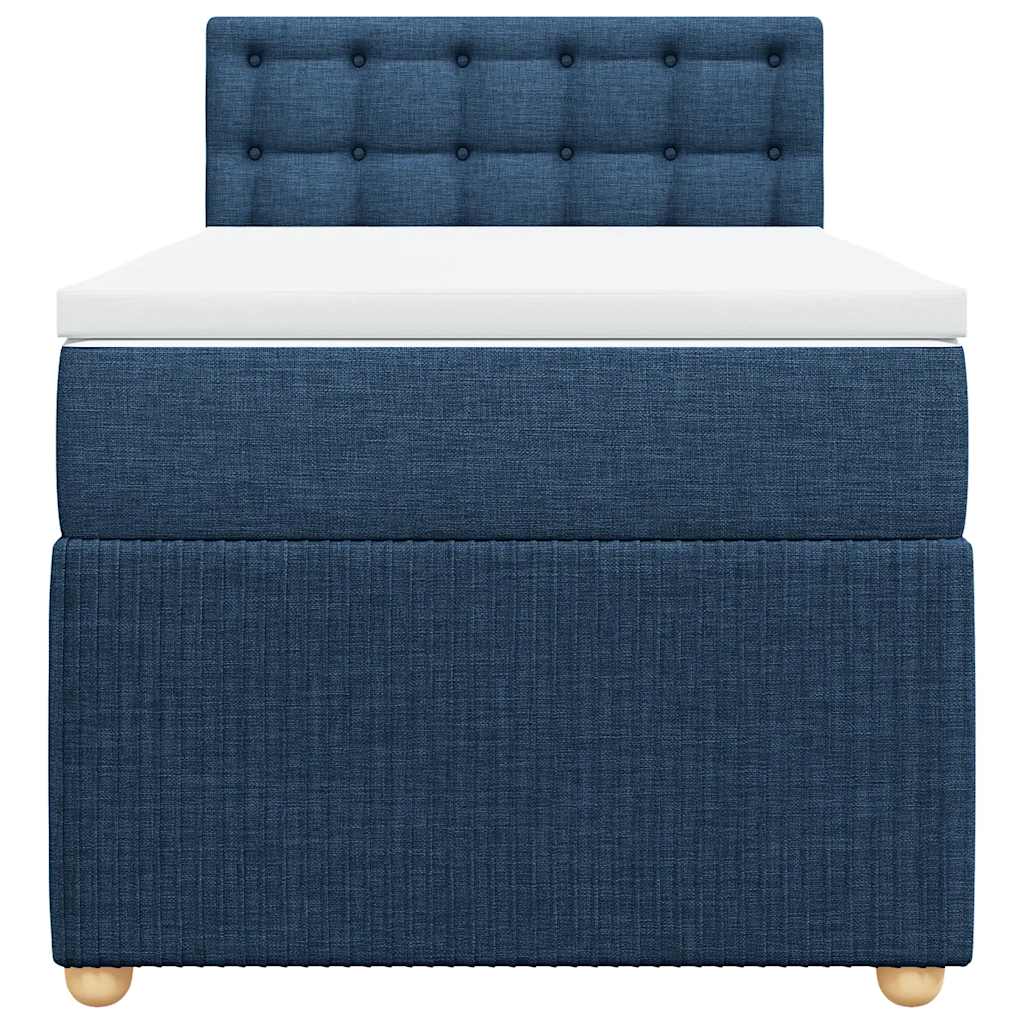 vidaXL Boxspring met matras stof blauw 100x200 cm, foto 4