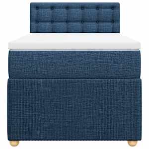 Box spring postel s matrací modrá 100 x 200 cm textil - obrázek 4