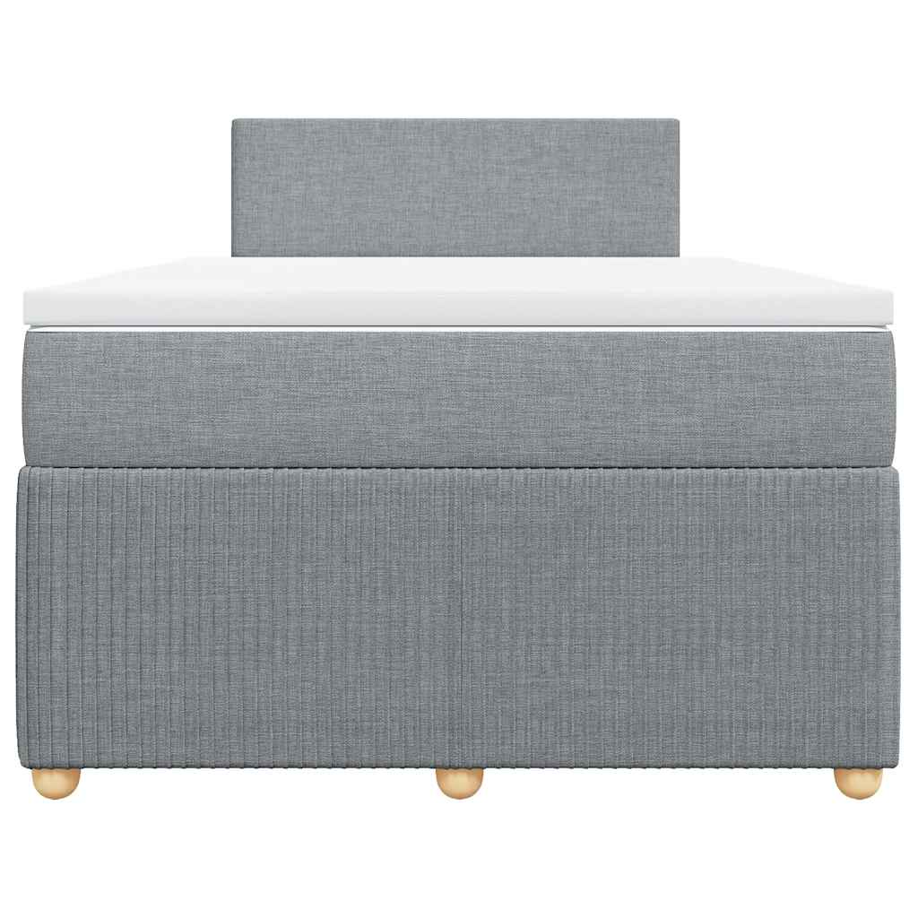 vidaXL Boxspring met matras stof lichtgrijs 120x190 cm grijs, foto 4