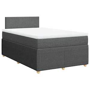 Box spring postel s matrací tmavě šedá 120x190 cm textil - obrázek 2