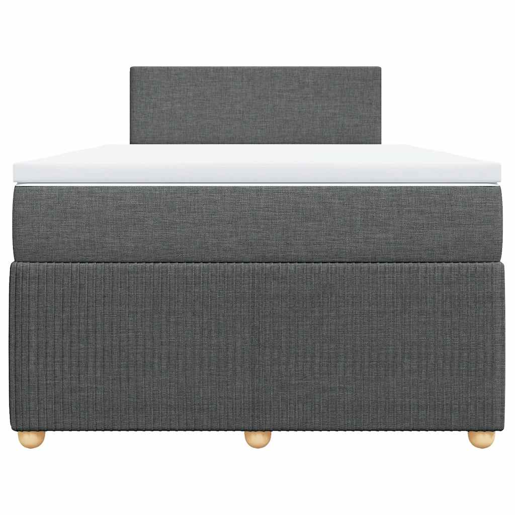 vidaXL Boxspring met matras stof donkergrijs 120x190 cm grijs, foto 4