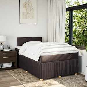Box spring postel s matrací tmavě hnědá 120x190 cm textil - obrázek 3