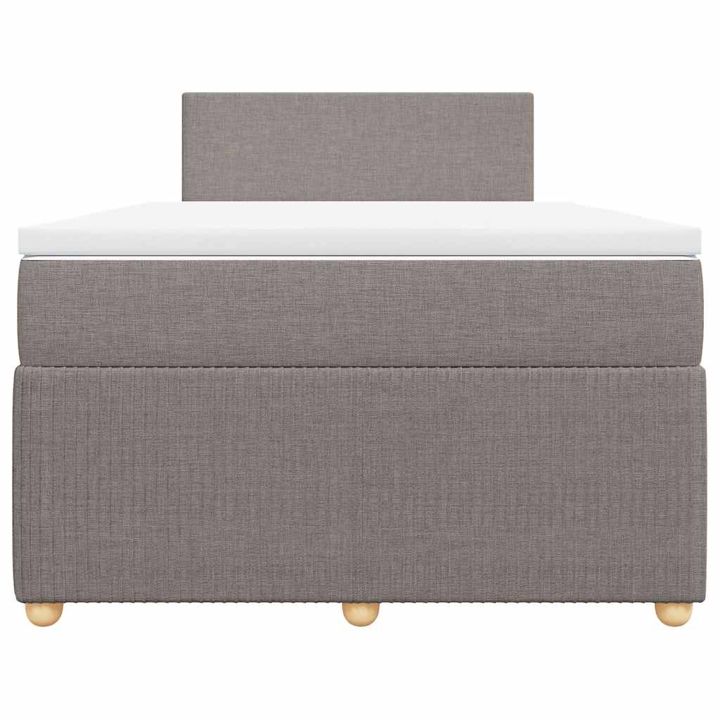 vidaXL Boxspring met matras stof taupe 120x190 cm, foto 4