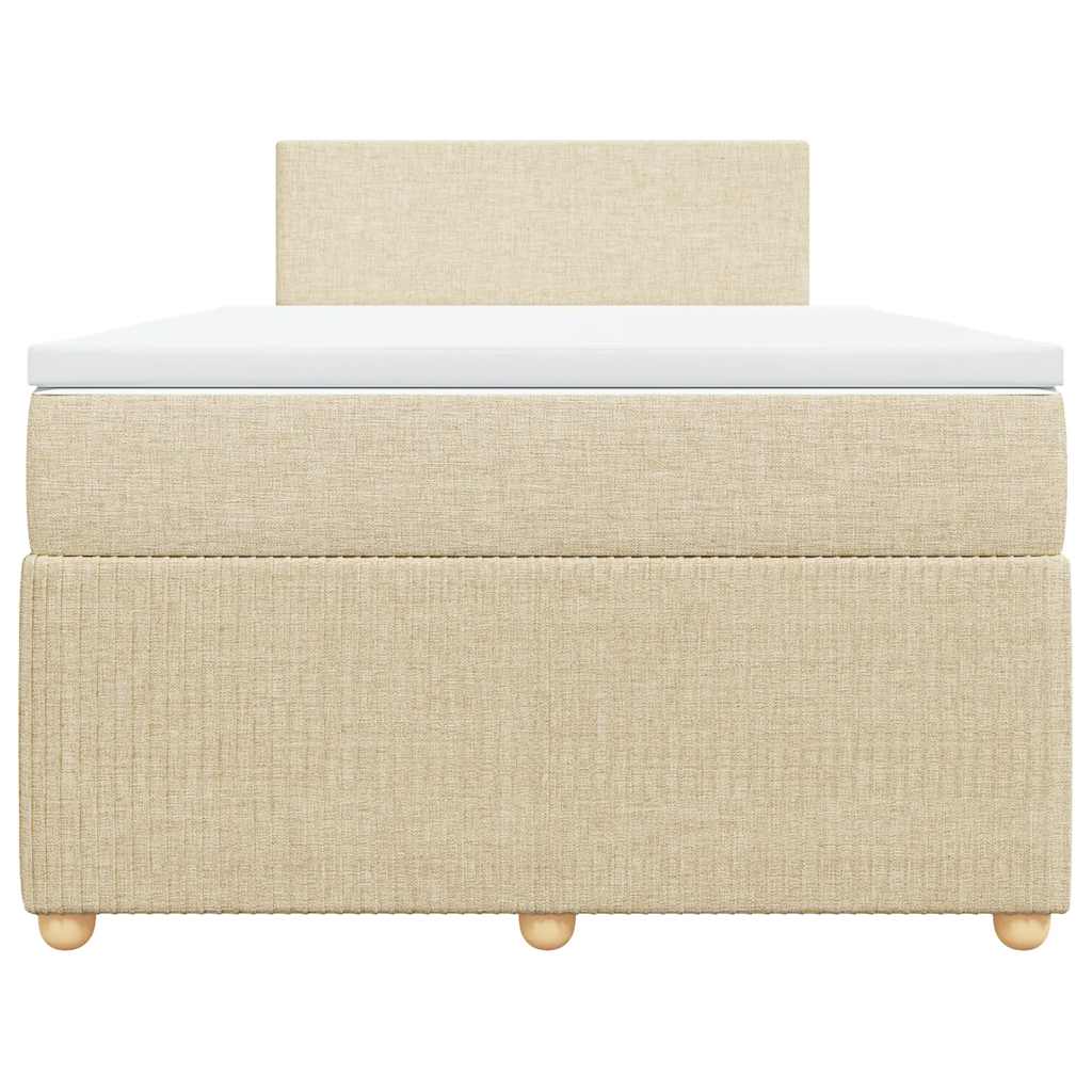 vidaXL Boxspring met matras stof crèmekleurig 120x190 cm, foto 4