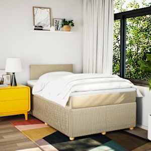 Box spring postel s matrací krémová 120x190 cm textil - obrázek 3