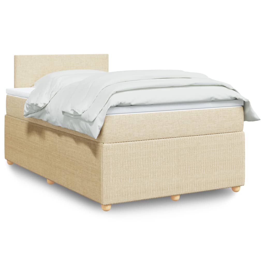 Boxspringbett mit Matratze Creme 120×190 cm Stoff