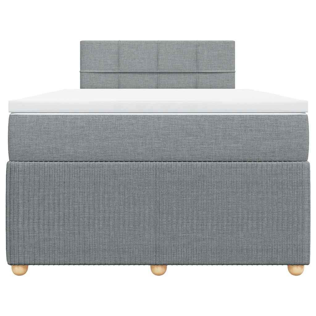 vidaXL Boxspring met matras stof lichtgrijs 120x190 cm grijs, foto 4