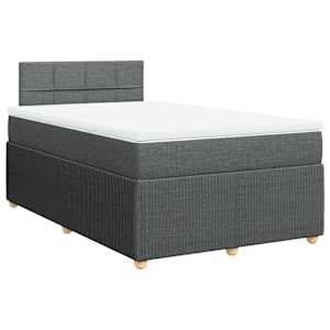 Box spring postel s matrací tmavě šedá 120x190 cm textil - obrázek 2
