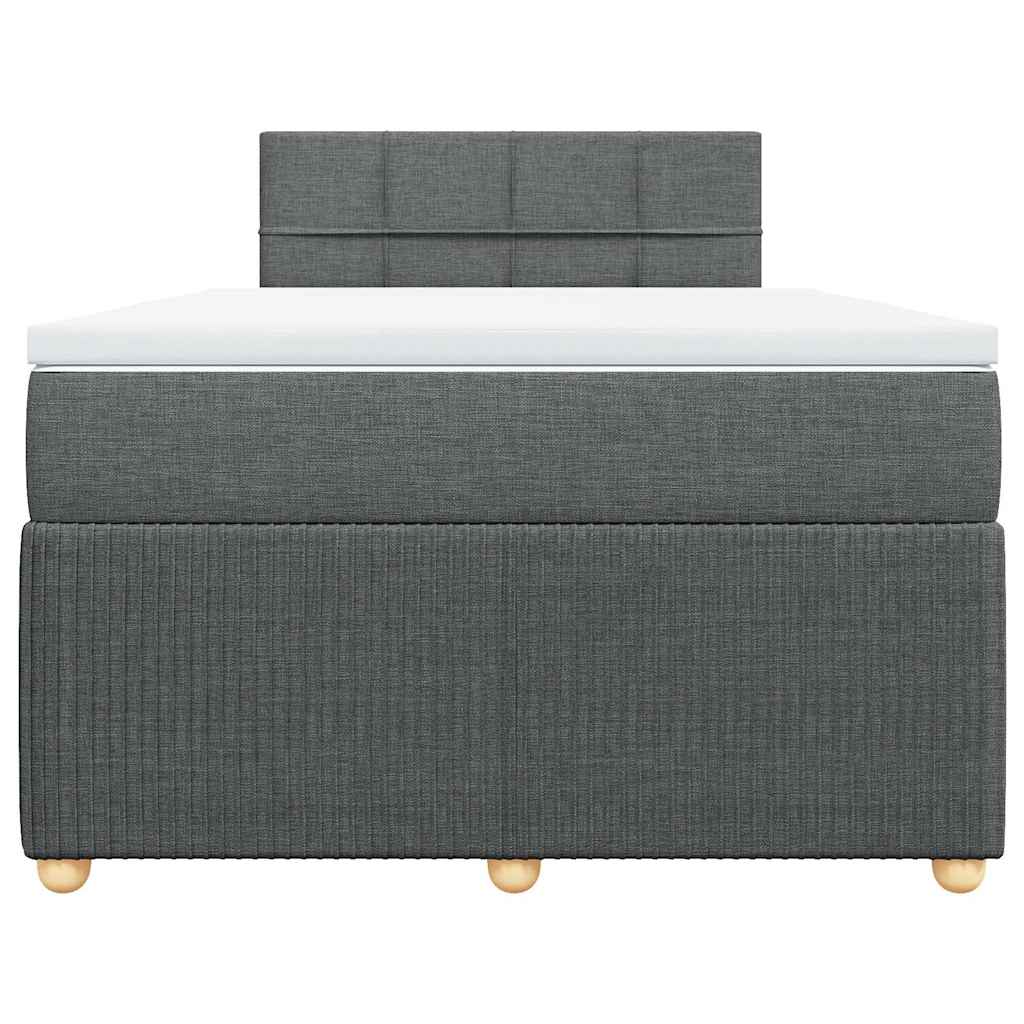 vidaXL Boxspring met matras stof donkergrijs 120x190 cm grijs, foto 4