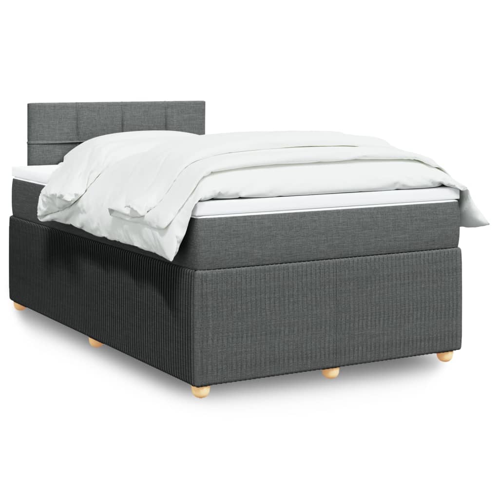 Boxspringbett mit Matratze Dunkelgrau 120×190 cm Stoff