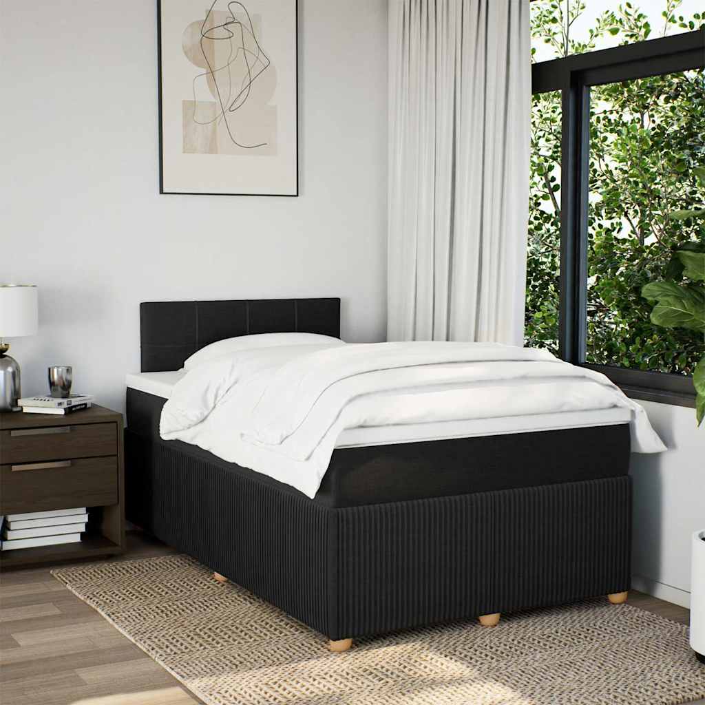 vidaXL Boxspring met matras stof zwart 120x190 cm afbeelding