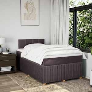 Box spring postel s matrací tmavě hnědá 120x190 cm textil - obrázek 3