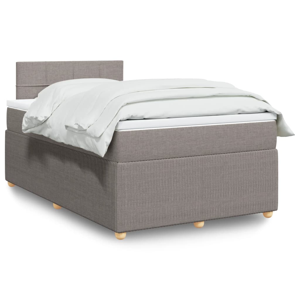 Boxspringbett mit Matratze Taupe 120×190 cm Stoff